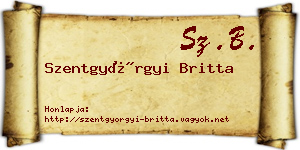 Szentgyörgyi Britta névjegykártya